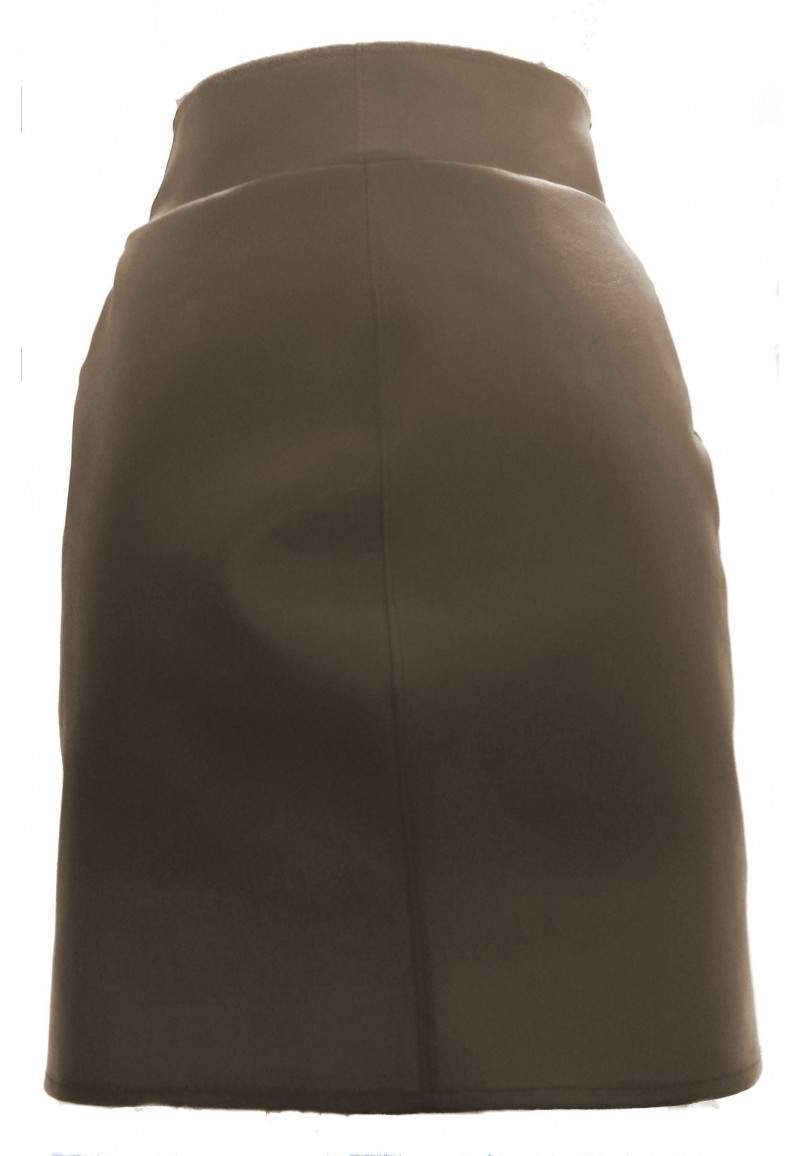 Brown faux leather skirt made in Germany -