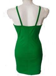 Grünes Stretch Baumwolle Trägerkleid - 