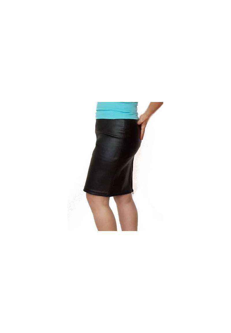 Leather skirt black faux leather - 