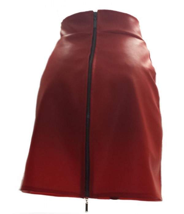 Leather hot sale red skirt