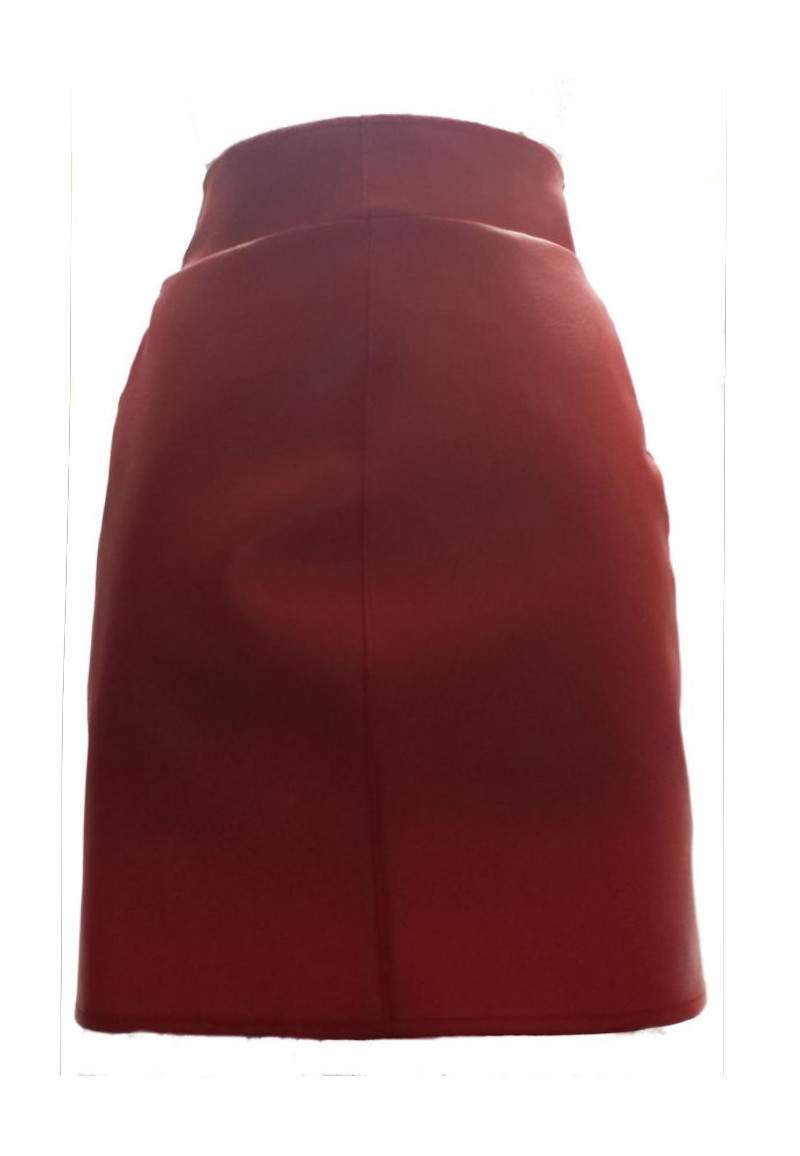 Red faux leather skirt produced in Germany -