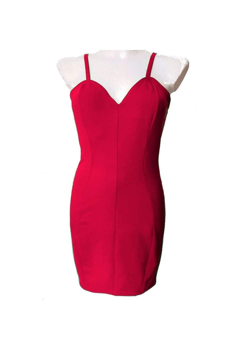 Vestido rojo de tirantes de algodón Vestido de cóctel de la talla 3... - 