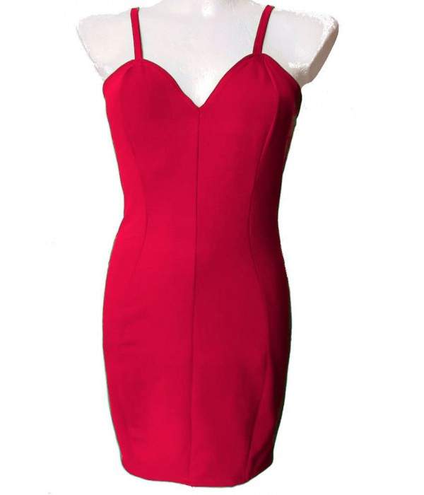 Red Stretch Cotton Strap Dress CockPart Dress Size 34 - 52 - Jetzt noch mehr sparen
