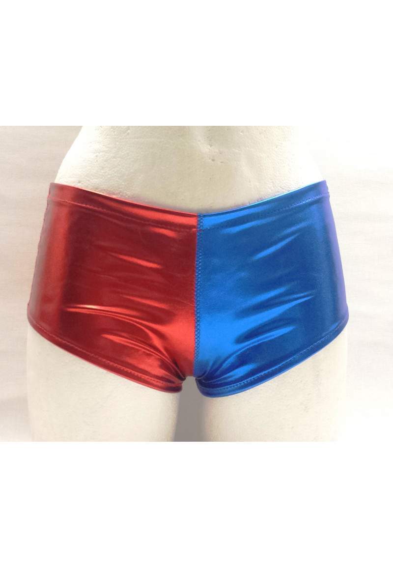 Red blue hot pants produced in Germany -