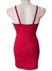 Vestido rojo de tirantes de algodón Vestido de cóctel de la talla 34 - 52 - 