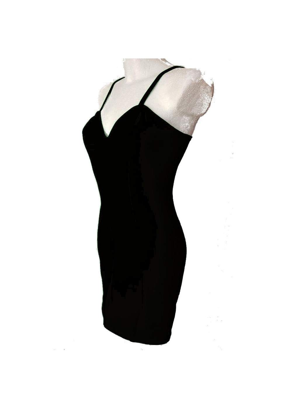 Das kleine Schwarze Stretch Baumwolle Trägerkleid Cockteilkleid Größe 34 - 52 - 