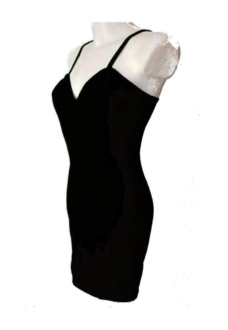 Das kleine Schwarze Stretch Baumwolle Trägerkleid Cockteilkleid Größe 34 - 52