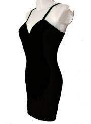 El pequeño vestido negro de tirantes de algodón Vestido de la parte... - 