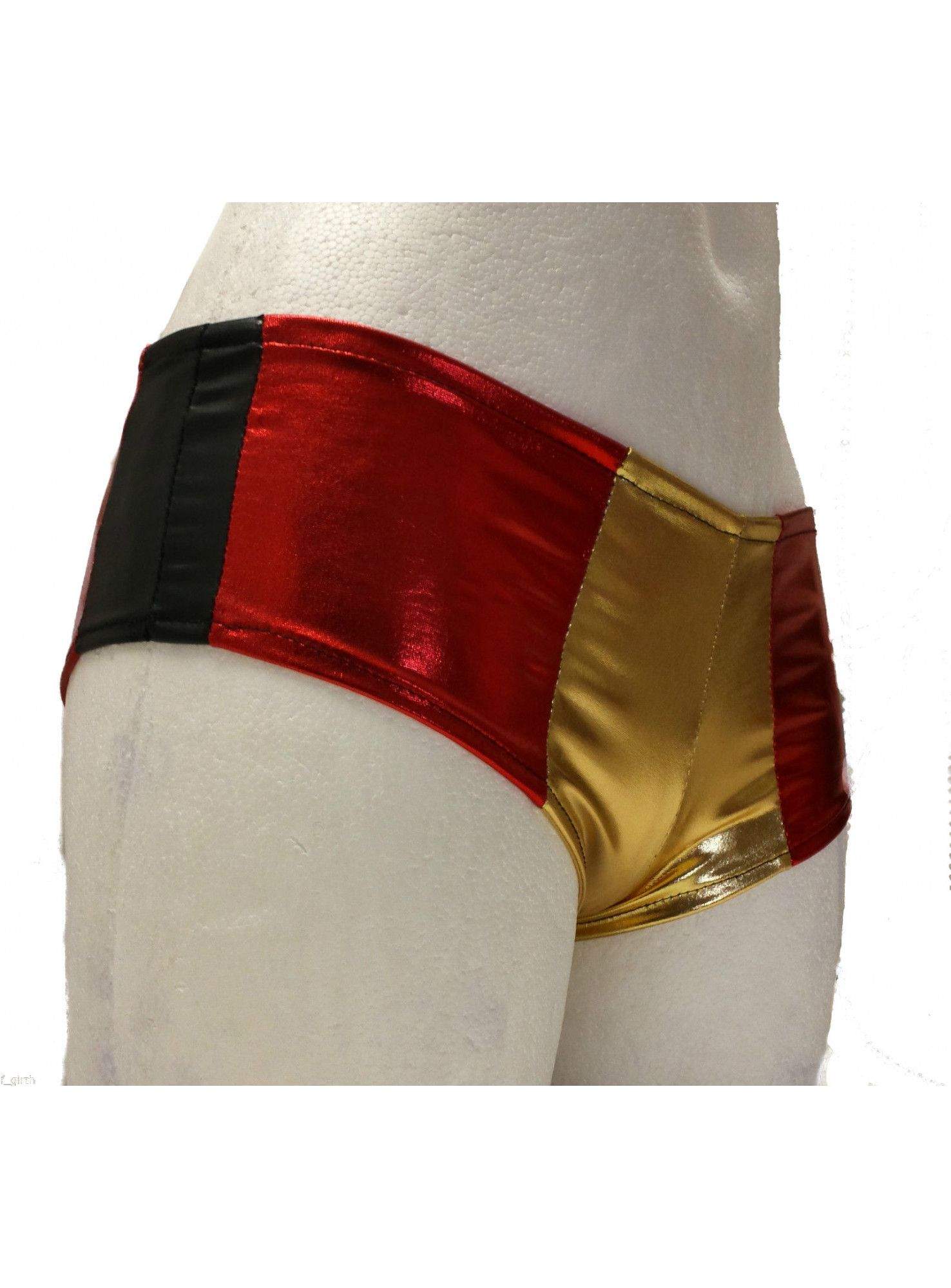 18022024-srg - Hotpants Schwarz Rot Gold - 