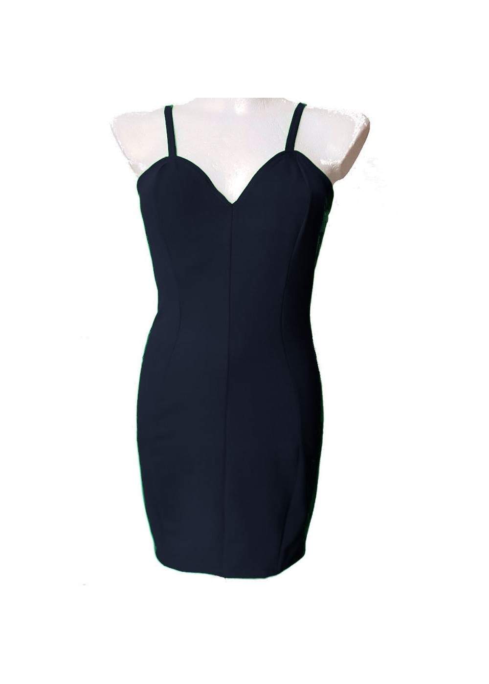 Blaues Stretch Baumwolle Trägerkleid Cockteilkleid - 