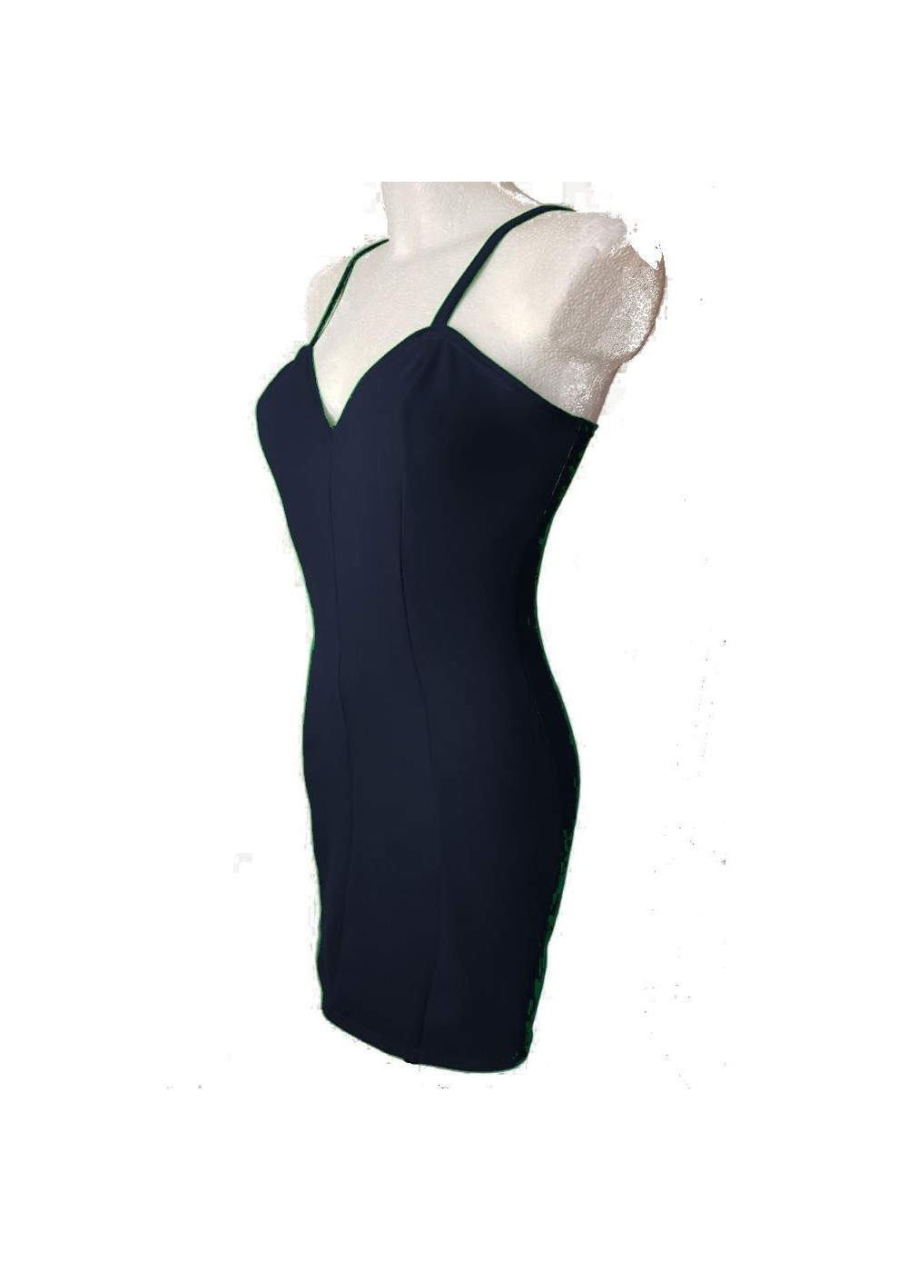 black week Save 15% Blue Stretch Cotton Strap Dress CockTeildress S... - 