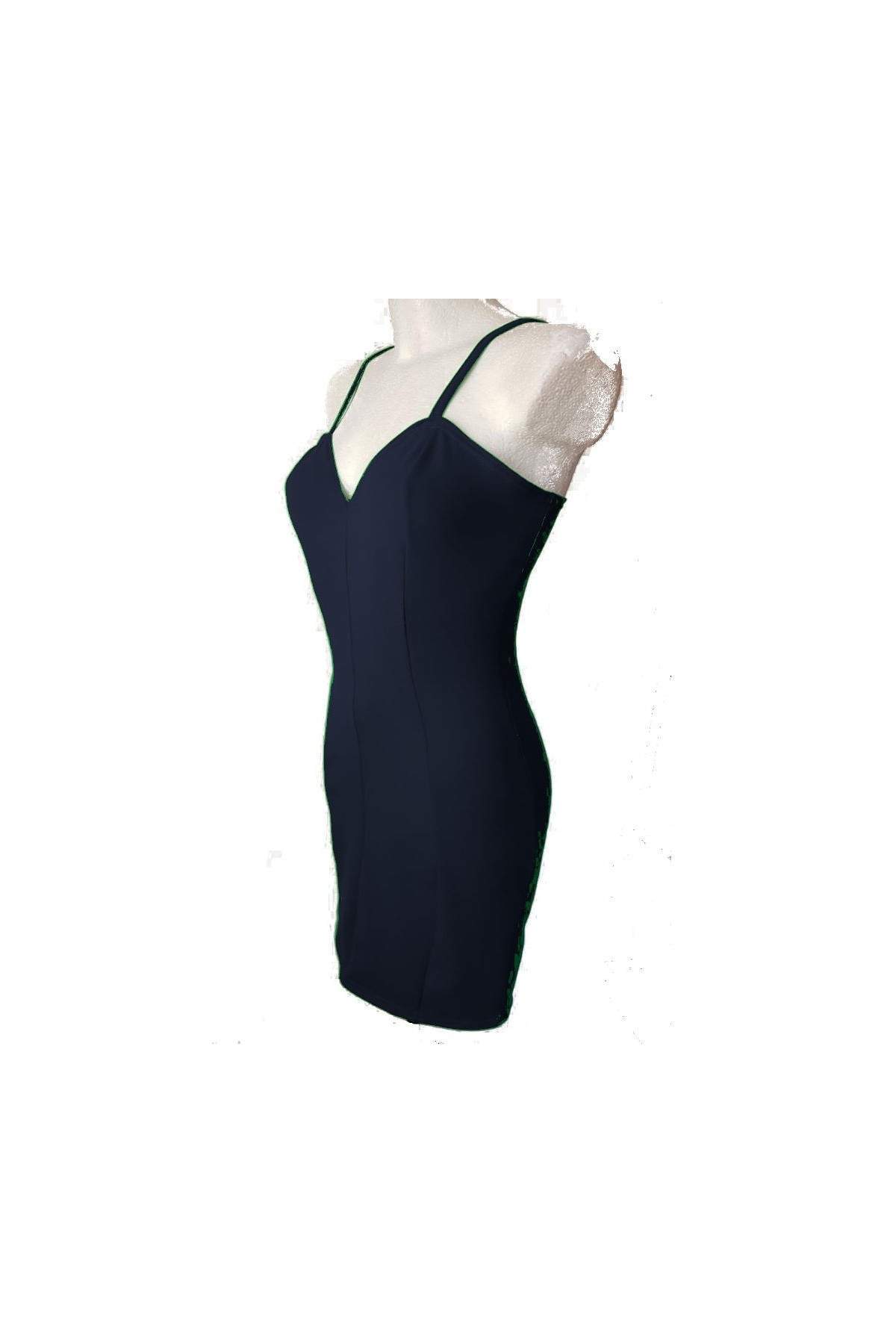 Blue Stretch Cotton Strap Dress CockTeildress Sizes 34 - 52 - 