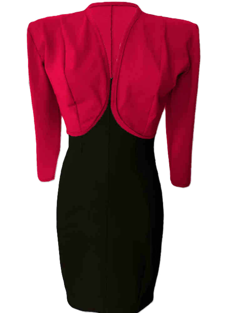 Red jacket and black dress cotton stretch in Germany per... -