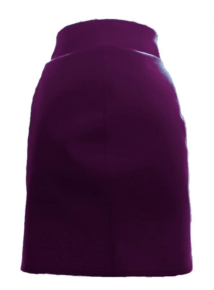 Purple faux leather skirt with 2 double zippers