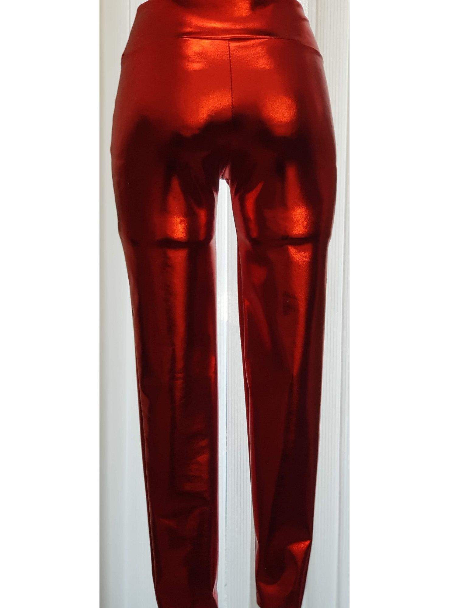 4370011845227-leg-rot - Rote Leggins Lederoptik - 