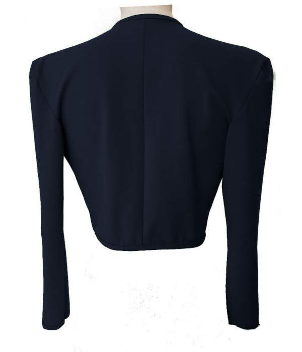 Size 34 - 52 Blue Cotton Stretch Short Jacket from Magdeburg Produc... - Jetzt noch mehr sparen
