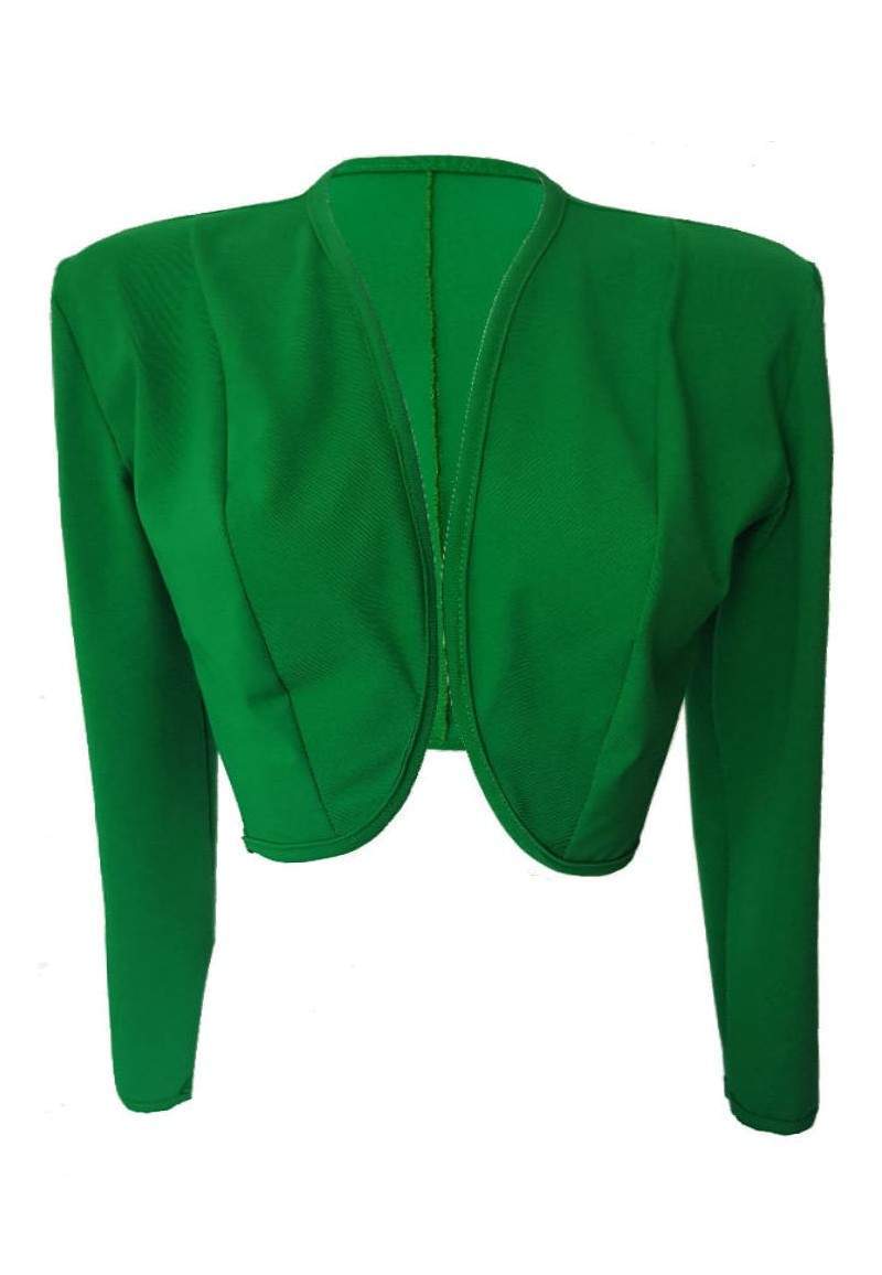 Sizes 34 - 52 Green Cotton Stretch Short Jacket from Magdeburg Prod... - 