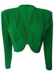 Sizes 34 - 52 Green Cotton Stretch Short Jacket from Magdeburg Production - 