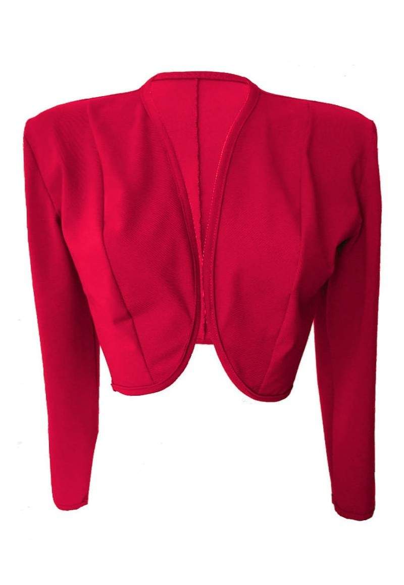 Red cotton stretch short jacket produced in Germany -