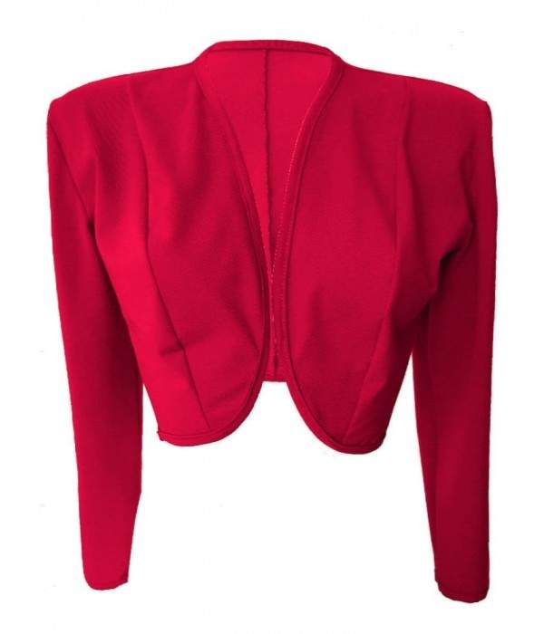 Sizes 34 - 52 Red Cotton Stretch Short Jacket from Magdeburg Production