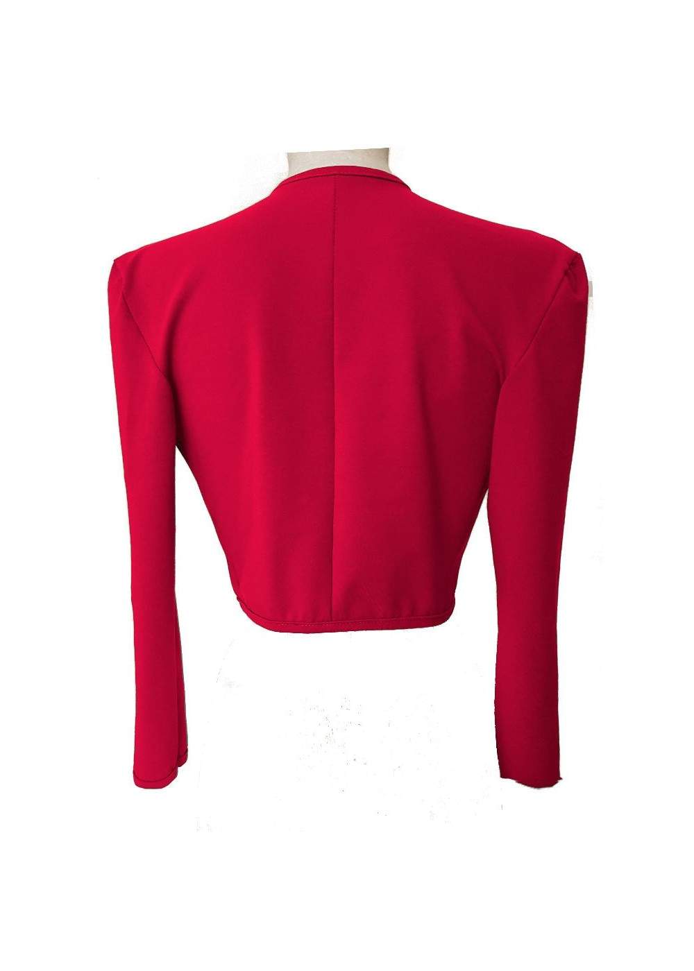 Red Cotton Stretch Short Jacket - Rabatt