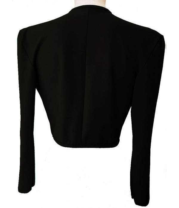 bargain Sizes 34 - 52 Magdeburg black cotton stretch short jacket - Jetzt noch mehr sparen