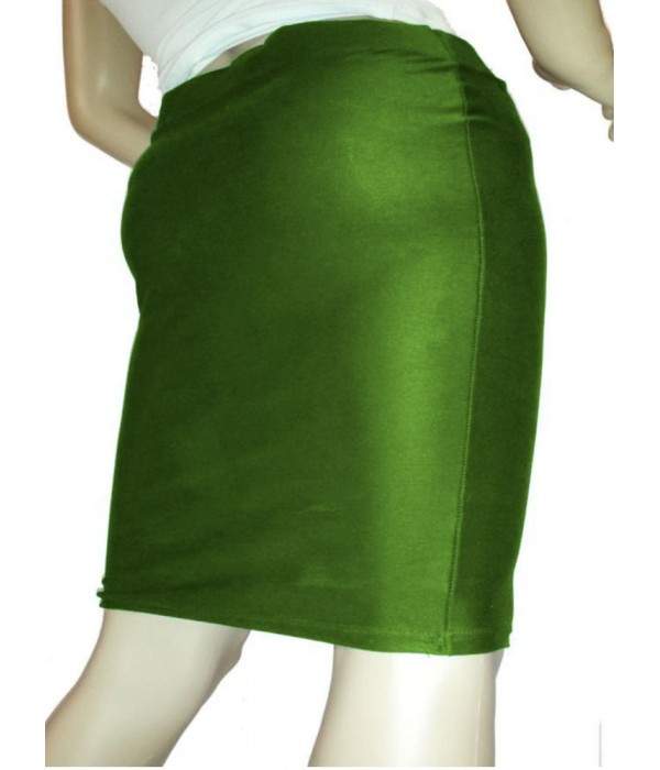 Green Knee Long Stretch Skirt Sizes 44 - 52