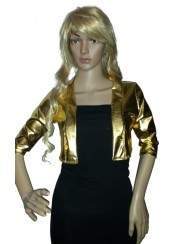 Leather look short jacket gold - 