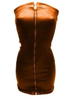 Super soft leather dress orange