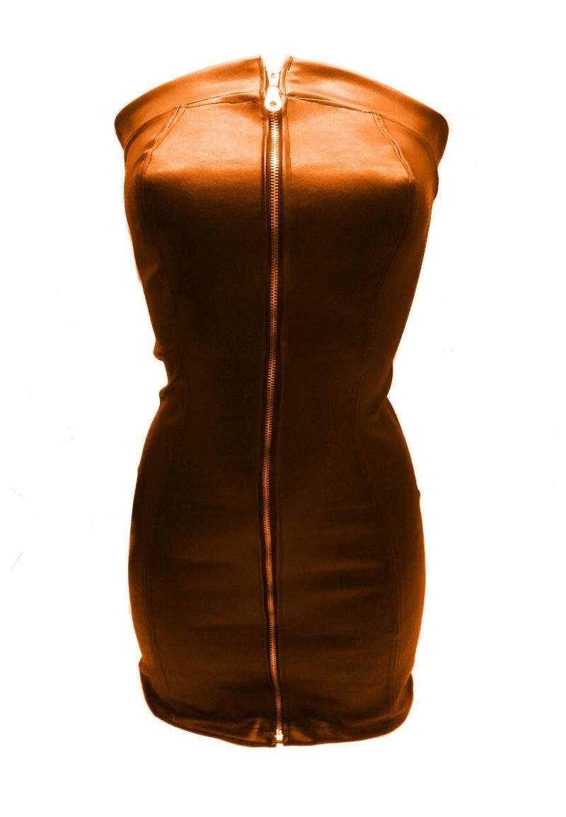 Super soft faux leather dress orange size 32 - 60 in Germany pr... -