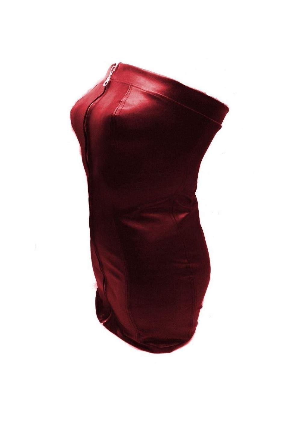 Soft designer leather dress red size L - XXL (44 - 52) - 
