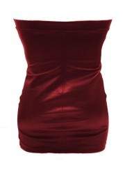 Kauf auf Rechnung Softes Designer Leder Kleid rot Größe L - XXL (44... - 