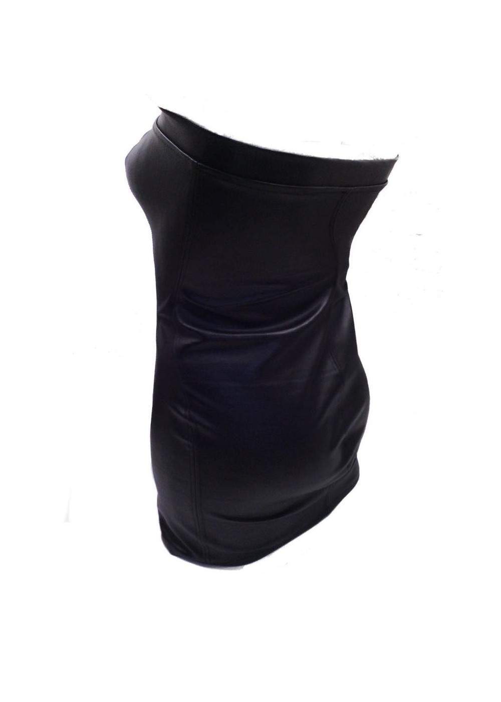 Designer Leder Kleid schwarz Größe L - XXL (44 - 52) Rabatt 11% - 