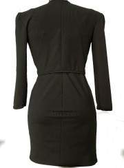 Black short jacket and cocktail dress cotton stretch - 