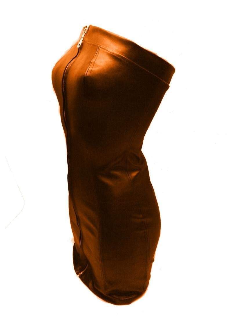 Super soft faux leather dress orange size 32 - 60 in Germany pr... -