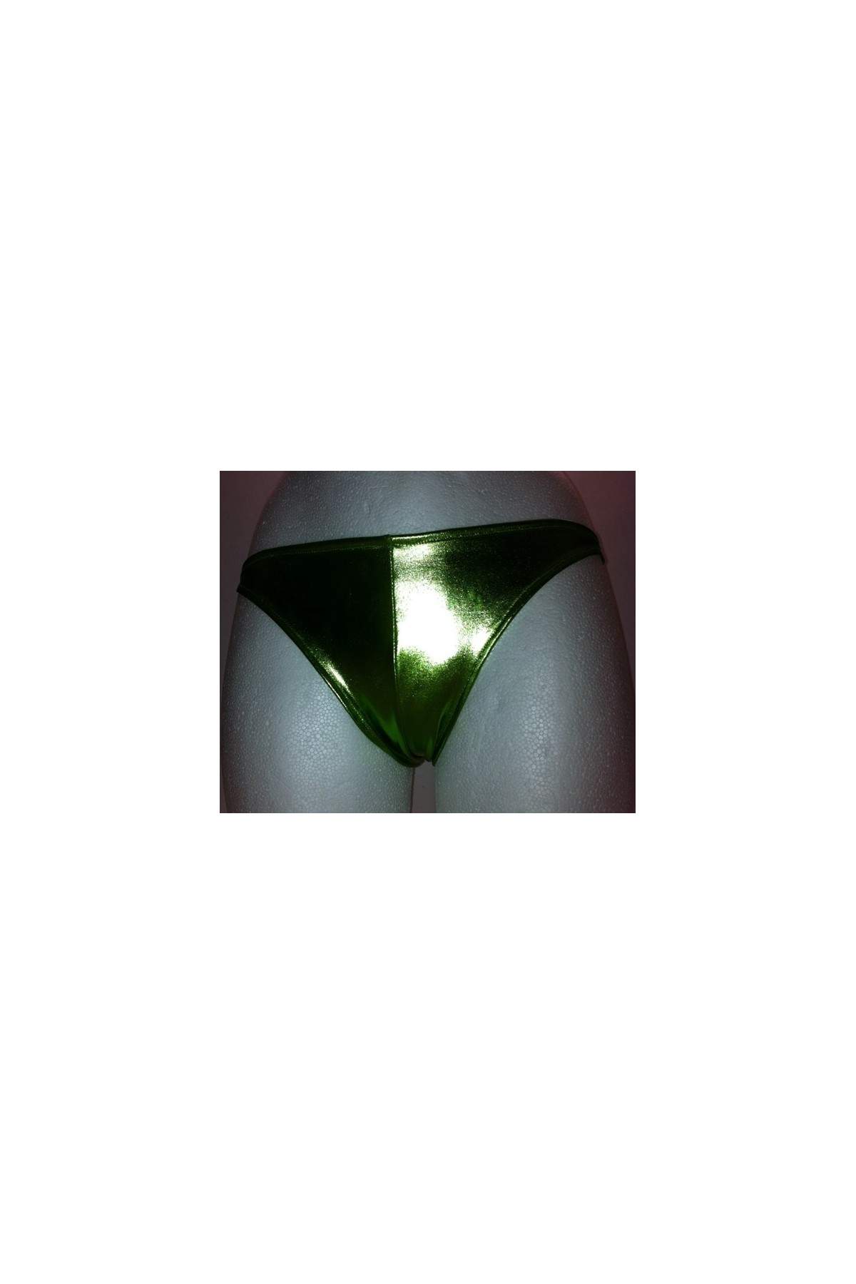 Tanga verde de cuero óptico - 