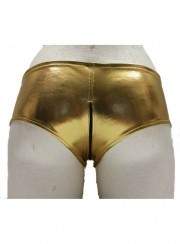 Leather look Ouvert Hotpants Gold with zipper sizes 34 - 42 - Jetzt noch mehr sparen