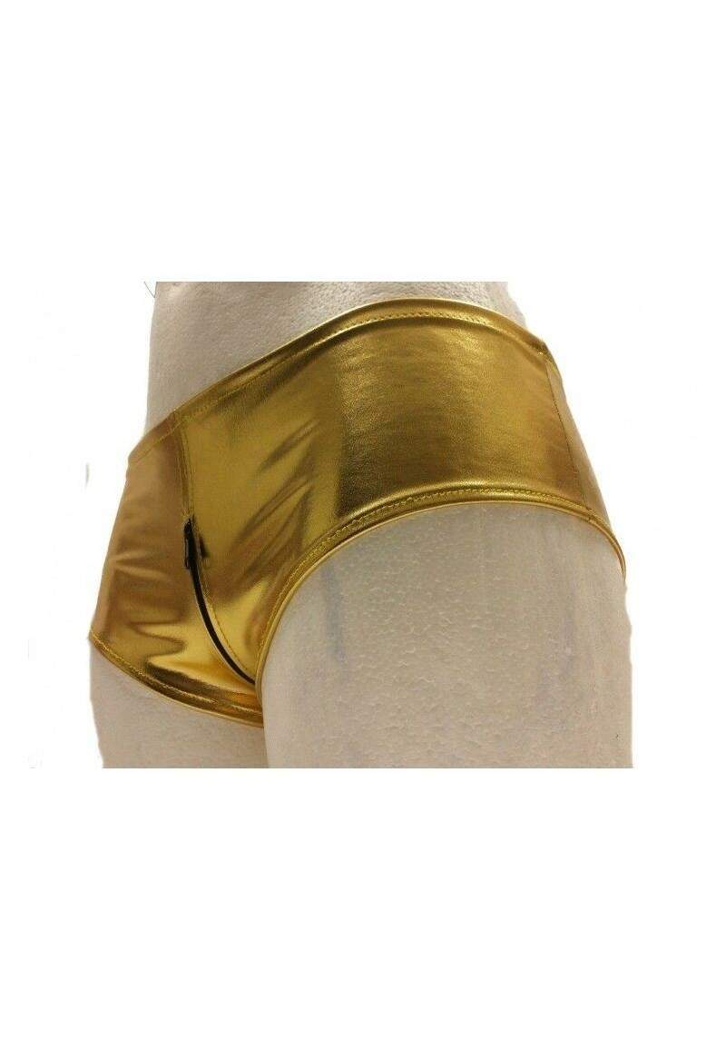 Ouvert hotpants gold with zipper sizes 34 - 42 in Germany. -