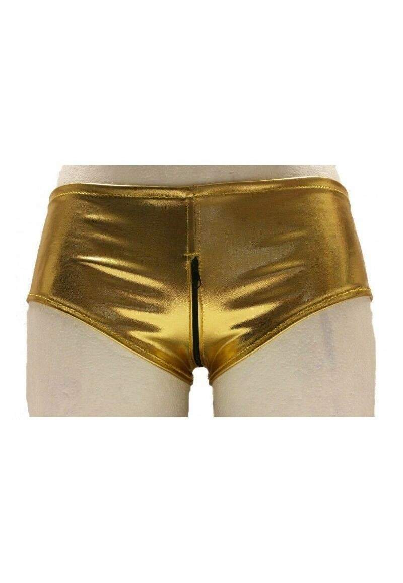 Ouvert hotpants gold with zipper sizes 34 - 42 in Germany. -