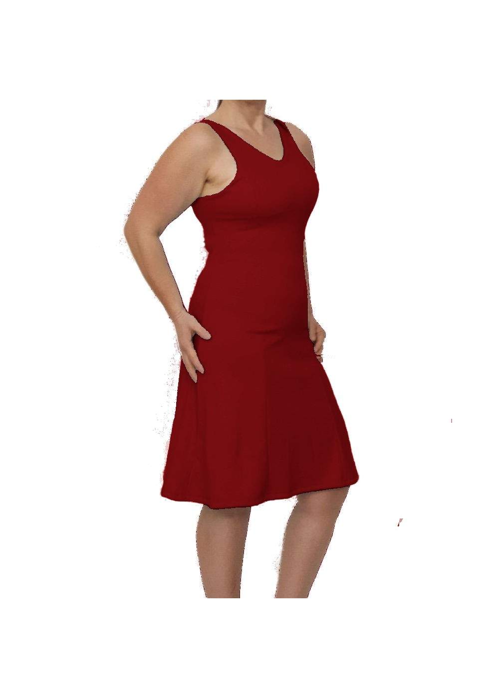 Save 15 percent on Red strap dress with V-neck - 