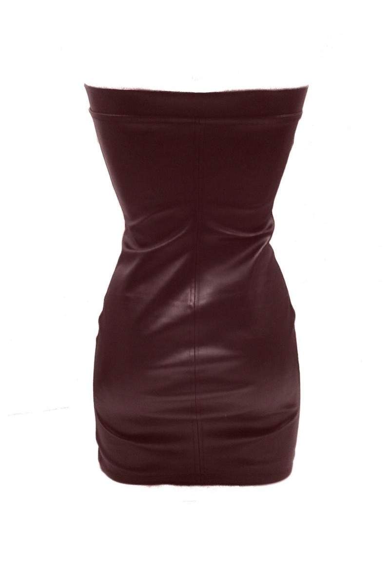 Soft imitation leather dress brown Sizes 32 - 60 produced in Germany -