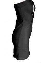 Black leather dress nipple-free with zippers - 