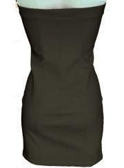 Black leather dress nipple-free with zippers - Deutsche Produktion