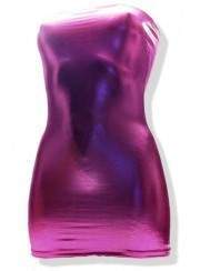 f.girth pink wetlook bandeau dress many sizes and lengths - 
