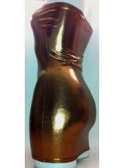 Wetlook gogo bandeau dress brown metal effect - 