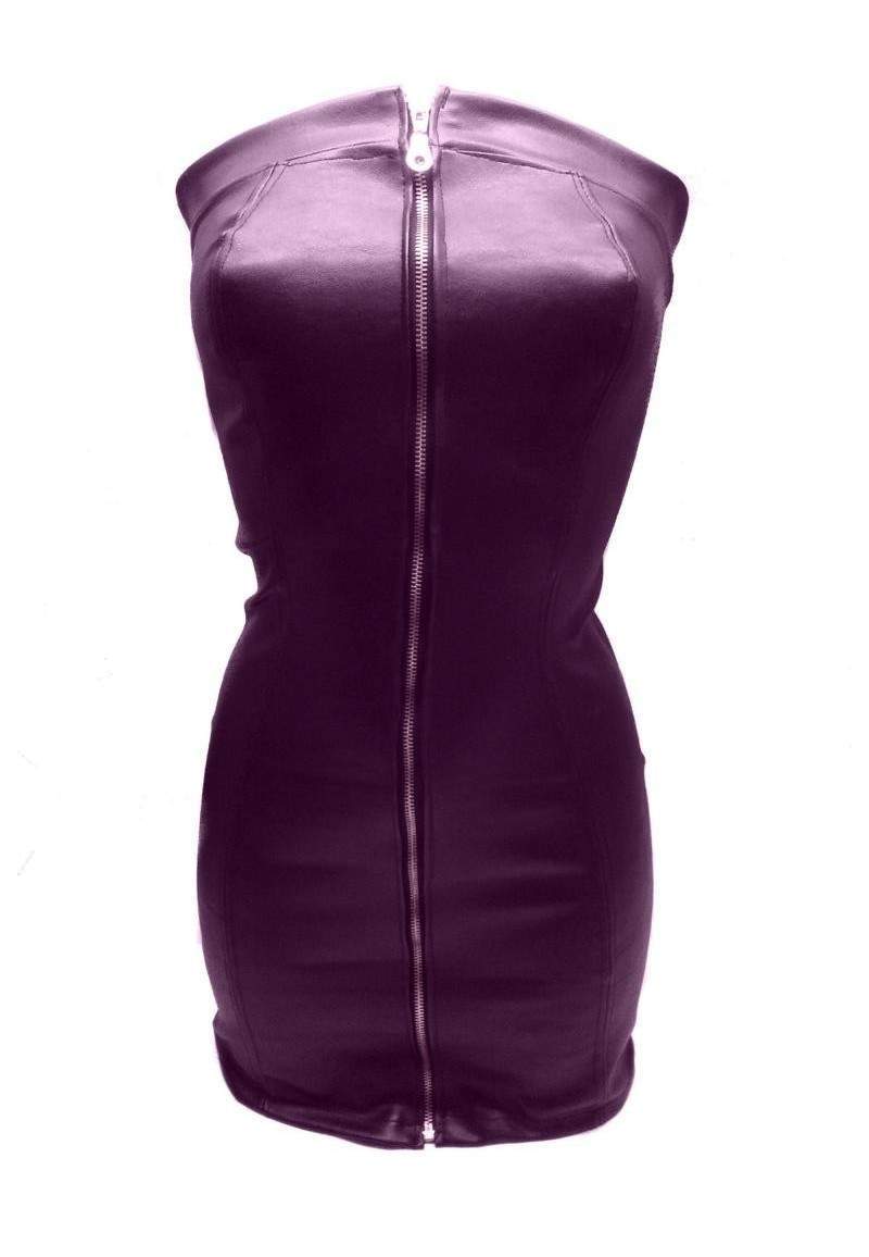 Super soft faux leather dress purple produced in Germany -