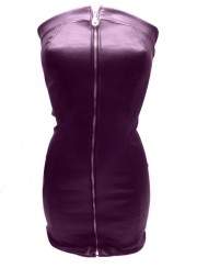 Vestido de cuero súper suave de color púrpura tallas 32 - 46 - Rabatt