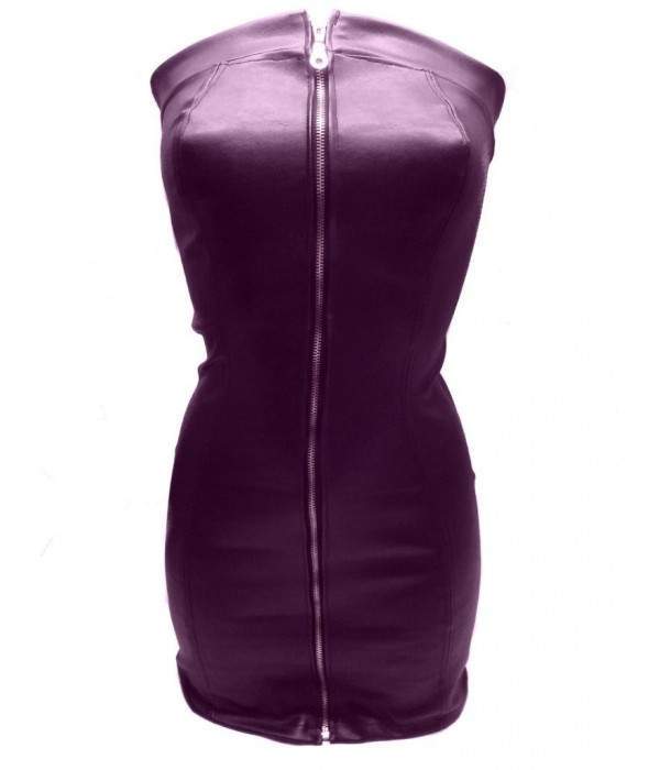 Super soft leather dress purple