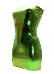 Gogo Wetlook Bandeau Dress Green Metal Effect Many Sizes and Lengths - 