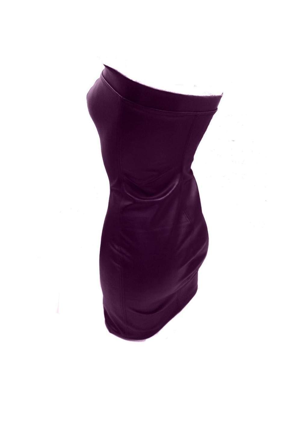 Extravagantes Super softes Leder Kleid lila - Rabatt